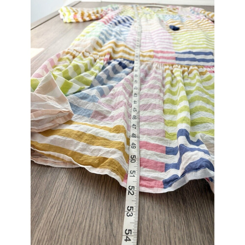 Sunshine Tienda Colorful Stripe Copa Maxi Dress Sz Large Beachy Coastal Boho - Picture 9 of 13